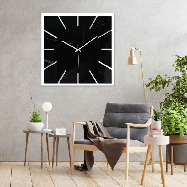 Nástěnné hodiny zrcadlové rozměr 30 - 50 cm: Stříbrné ručičky Bílá Bílá 30 cm 4201-68575 X0100