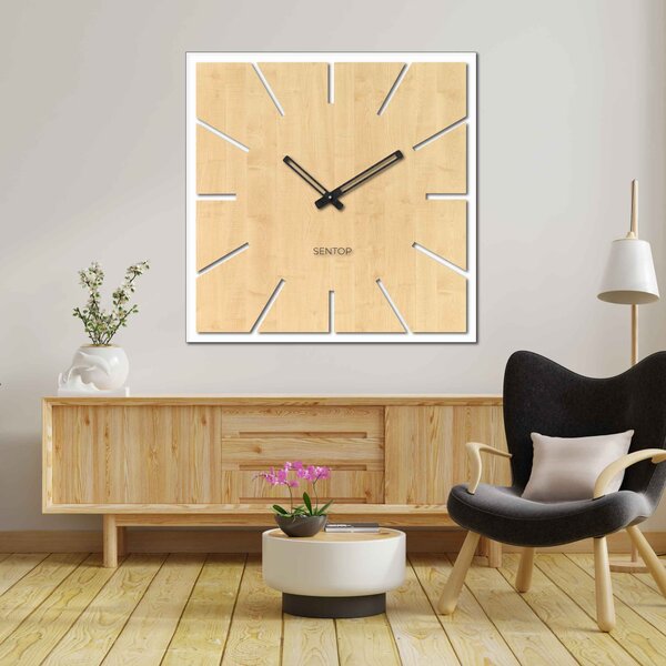 Dřevěné nástěnné hodiny z HDF JAVOR - až 50 x 50 cm | HDFK022: HDF - Javor HDF - Javor 30 cm Světlé 4198-68035 HDFK022