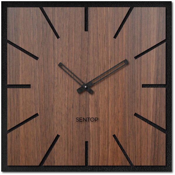 Dřevěné hodiny na zeď - KIOPO: HDF - Orech Wenge HDF - Orech Wenge 30 cm Světlé 4200-68251 HDFK023