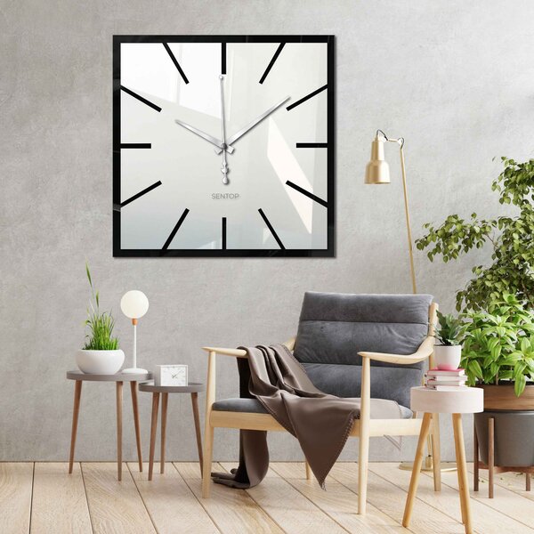 Nástěnné hodiny zrcadlové rozměr 30 - 50 cm: Stříbrné ručičky Bílá Bílá 30 cm 4201-68575 X0100