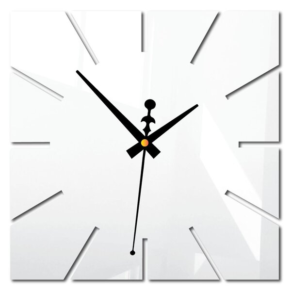 Nástěnné hodiny minimalistický čtvercový design - KAVARDI: Zrcadlo SILVER Černé ručičky 30 cm 4202-105570 X0099