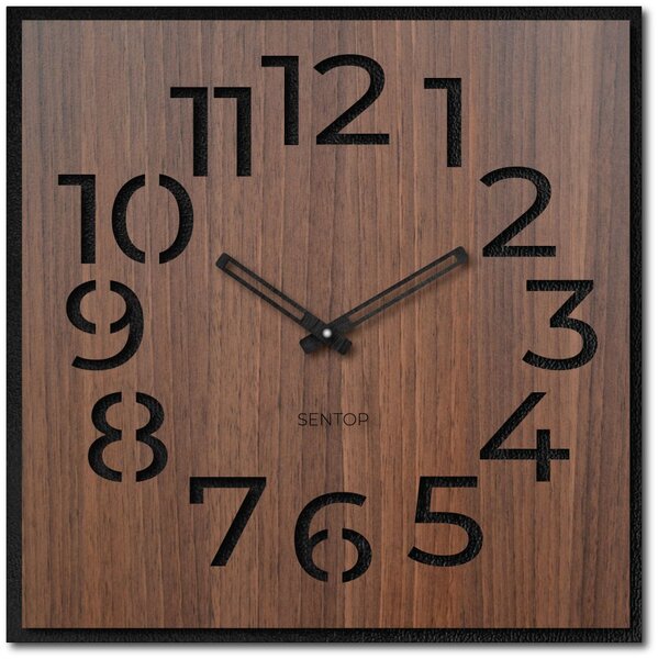 Dřevěné hodiny na zeď - Sentop | HDFK024 | ořech wenge: HDF - Orech Wenge HDF - Orech Wenge 30 cm Světlé 4203-69114 HDFK024-orech wenge