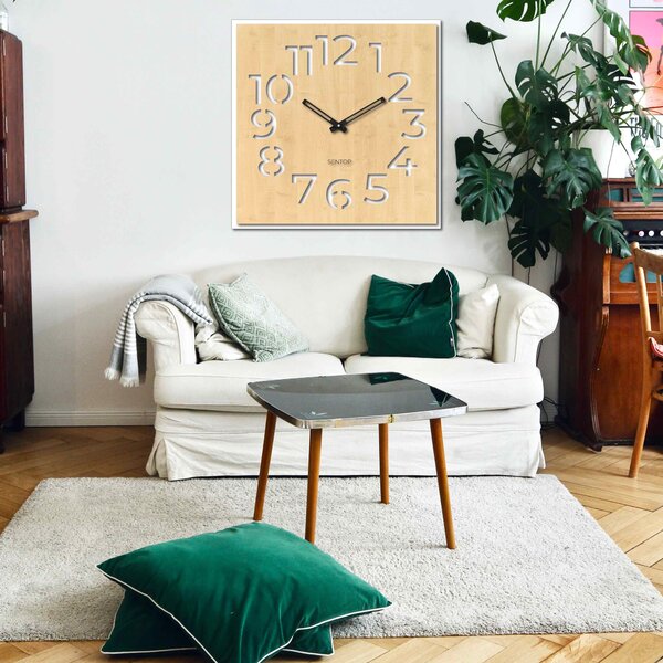 Dřevěné hodiny na zeď | JULR: HDF - Javor HDF - Javor 30 cm Světlé 4206-69276 HDFK024-javor