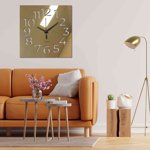 Hodiny na zeď čtvercové | PEMMA: Černá Ral 9005 Černé ručičky 30 cm 4209-107024 X0102