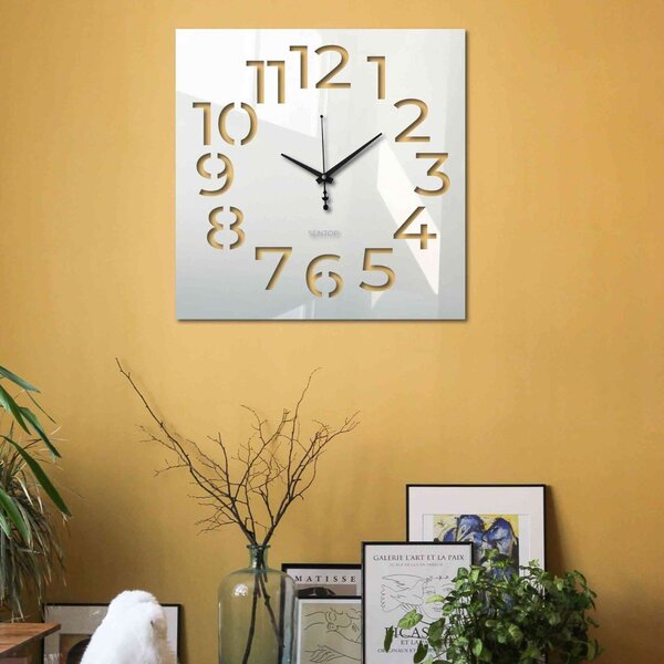 Hodiny na zeď čtvercové | PEMMA: Černá Ral 9005 Černé ručičky 30 cm 4209-107024 X0102