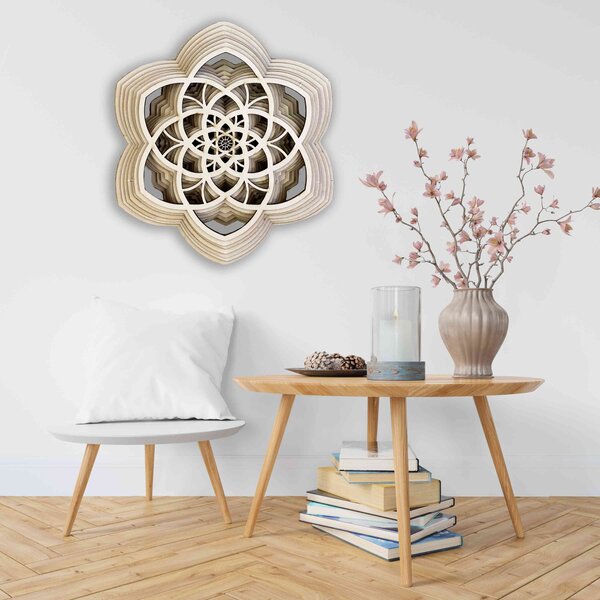 Dřevěná mandala Harmonie z více vrstev až 90 x 100 cm: 45 x 40 cm 4214-69702 PR0456