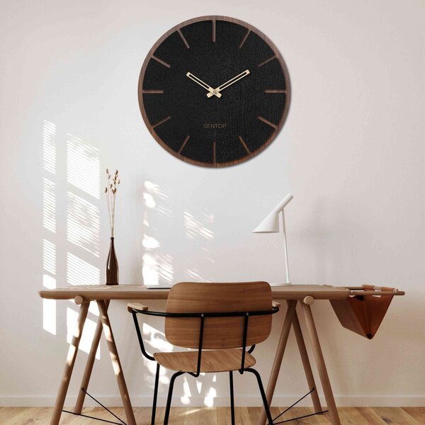 Nástěnné hodiny ze dřeva - Sentop | HDFK026 | ořech wenge: HDF - Orech Wenge HDF - Orech Wenge 30 cm Světlé 4216-69766 HDFK026-orech wenge