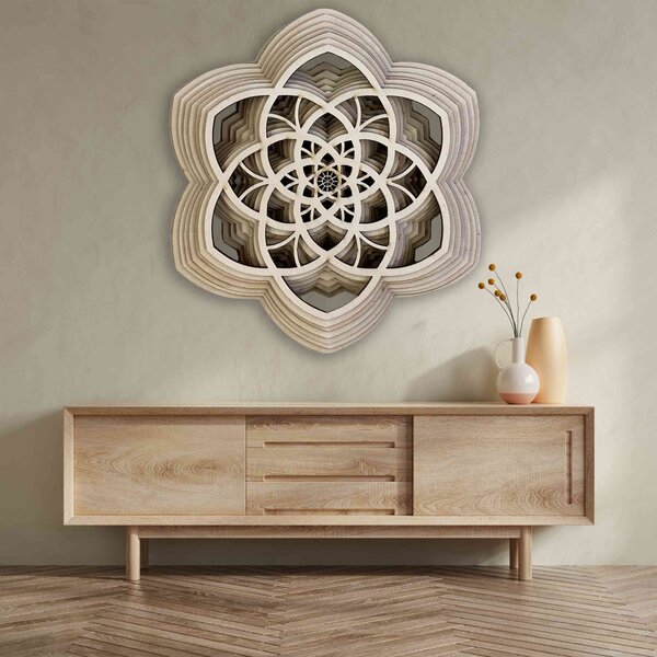 Dřevěná mandala Harmonie z více vrstev až 90 x 100 cm: 45 x 40 cm 4214-69702 PR0456