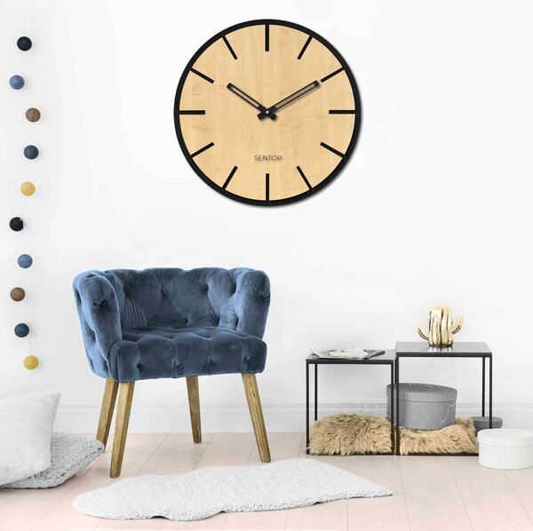 Nástěnné hodiny ze dřeva - Sentop | HDFK026 | javor: HDF - Javor HDF - Javor 30 cm Světlé 4217-69820 HDFK026-javor