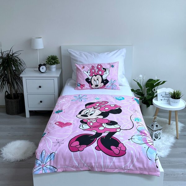 Jerry Fabrics Povlak do postýlky Minnie "Flowers 02" baby 100x135/40x60 cm