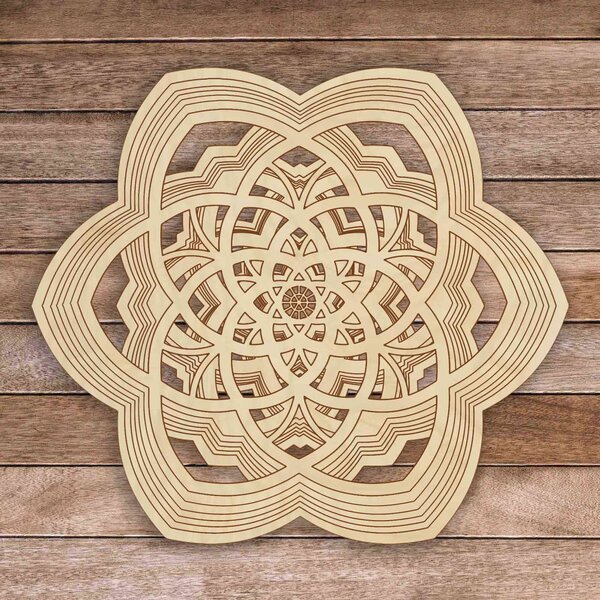 Dřevěná mandala Harmonie z více vrstev až 90 x 100 cm: 45 x 40 cm 4214-69702 PR0456