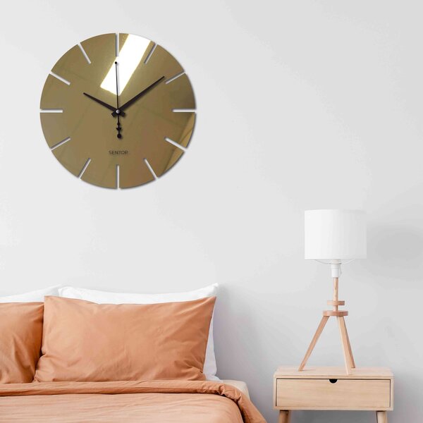 Nástěnné hodiny z plexiskla barevné - APLEND: Šedá kovová Ral 7005 Stříbrné ručičky 30 cm 4220-70063 X0106