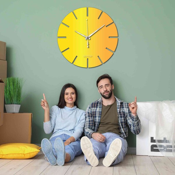 Nástěnné hodiny z plexiskla barevné - APLEND: Šedá kovová Ral 7005 Stříbrné ručičky 30 cm 4220-70063 X0106