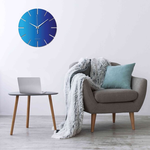 Nástěnné hodiny z plexiskla barevné - APLEND: Šedá kovová Ral 7005 Stříbrné ručičky 30 cm 4220-70063 X0106