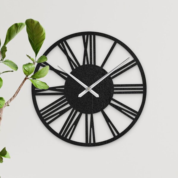 Elegantní velké římské hodiny na zeď | RONI: HDF - černá 80 cm 4223-75965 HDFK027