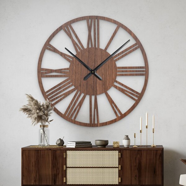 Elegantní velké římské hodiny na zeď | RONI: HDF - černá 80 cm 4223-75965 HDFK027