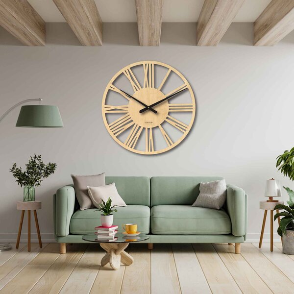 Elegantní velké římské hodiny na zeď | RONI: HDF - černá 80 cm 4223-75965 HDFK027