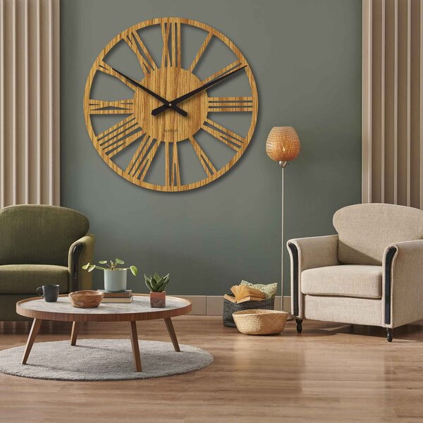 Elegantní velké římské hodiny na zeď | RONI: HDF - černá 80 cm 4223-75965 HDFK027