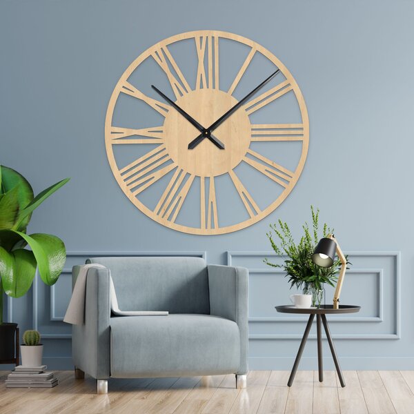Elegantní velké římské hodiny na zeď | RONI: HDF - černá 80 cm 4223-75965 HDFK027