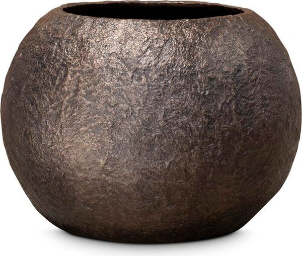 Rocky Globe květináč, Ø 60/80 cm, výška 43/57 cm, černá žula/bronz Barva květináče: Bronz, Rozměry: Průměr 80 cm, Výška 57 cm