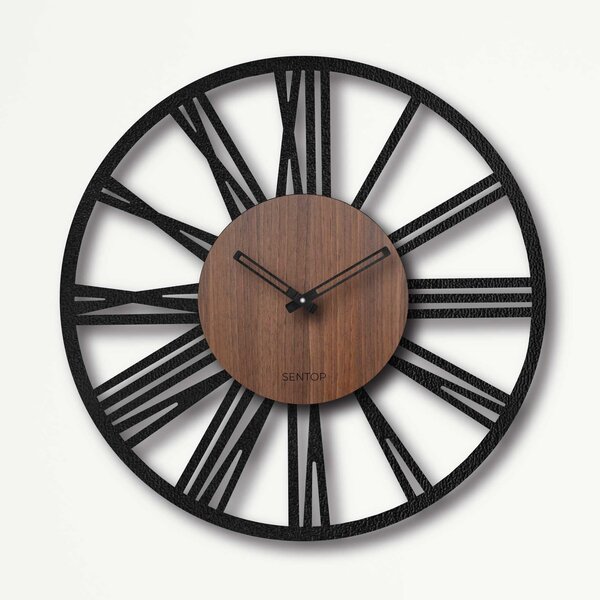 Nástěnné hodiny s římskými číslicemi - ořech wenge: HDF - Orech Wenge HDF - Orech Wenge 30 cm Světlé 4228-70564 HDFK028-orech wenge