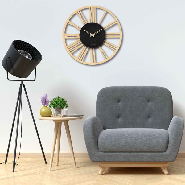 Nástěnné hodiny římské číslice - Sentop | HDFK028 | javor: HDF - Javor HDF - Javor 30 cm Světlé 4227-70510 HDFK028-javor