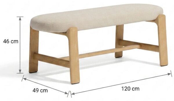 Kave Home Béžová lavice Granite 120 cm