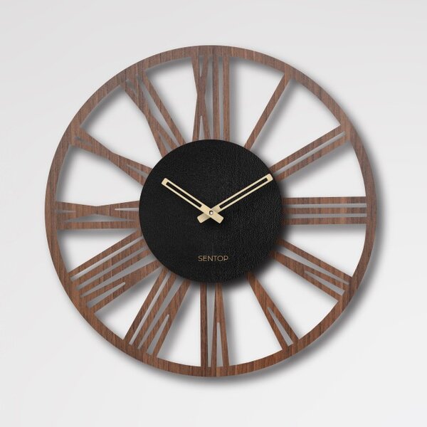 Nástěnné hodiny s římskými číslicemi - ořech wenge: HDF - Orech Wenge HDF - Orech Wenge 30 cm Světlé 4228-70564 HDFK028-orech wenge