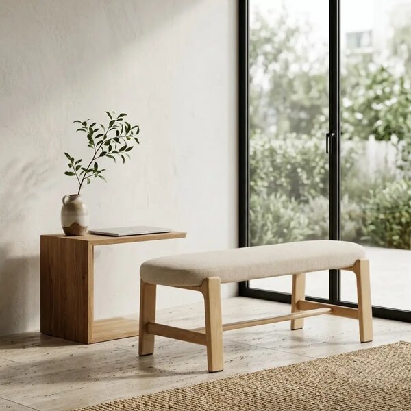 Kave Home Béžová lavice Granite 120 cm
