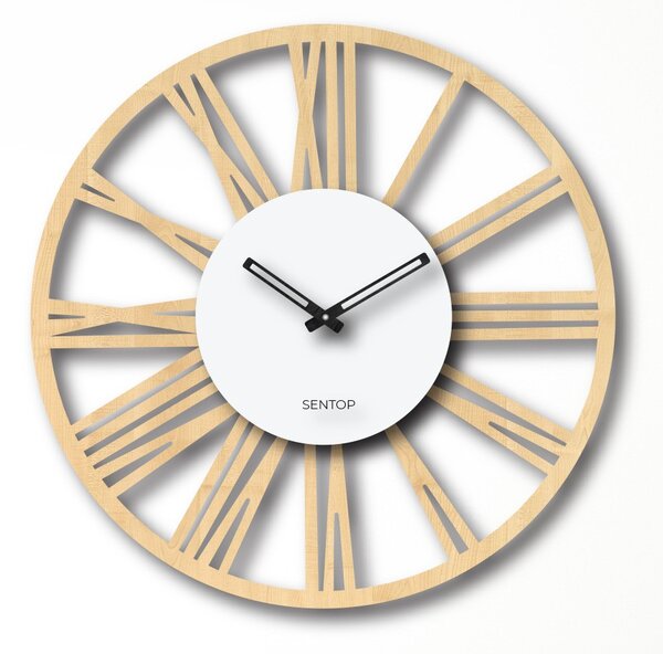 Nástěnné hodiny římské číslice - Sentop | HDFK028 | javor: HDF - Javor HDF - Javor 30 cm Světlé 4227-70510 HDFK028-javor