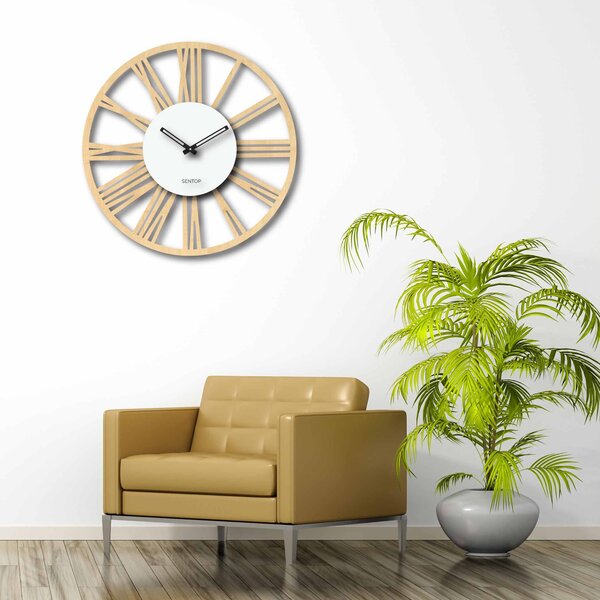 Nástěnné hodiny římské číslice - Sentop | HDFK028 | javor: HDF - Javor HDF - Javor 30 cm Světlé 4227-70510 HDFK028-javor