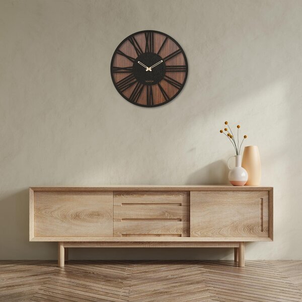 Nástěnné dřevěné hodiny římské číslice - Sentop | HDFK029 | ořech wenge: HDF - Orech Wenge HDF - Orech Wenge 30 cm Světlé 4231-70726 HDFK029-orech wenge