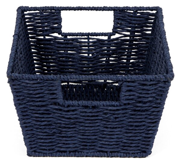 Ručně pletený úložný košík Compactor ETNA, 31 x 24 x 14 cm, modrý