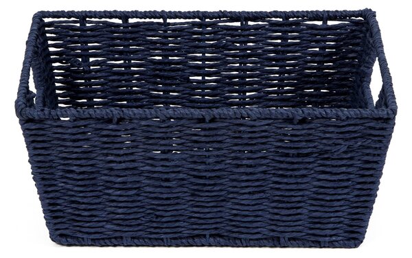 Ručně pletený úložný košík Compactor ETNA, 31 x 24 x 14 cm, modrý