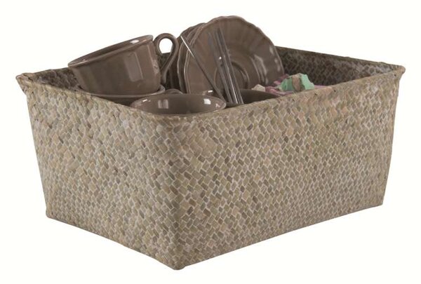 Úložný košík Compactor KITO - ručně pletený, 30 x 20 x 13 cm, béžový
