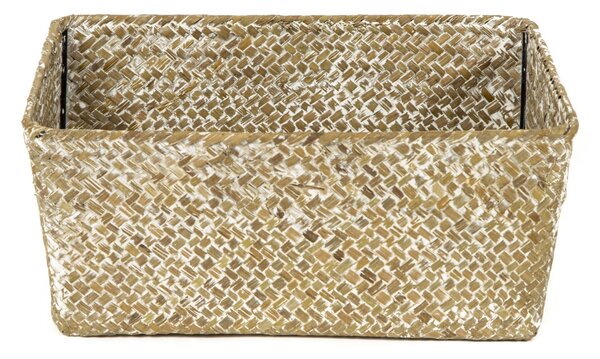 Úložný košík Compactor KITO - ručně pletený, 30 x 20 x 13 cm, béžový