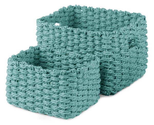 Set pletených košíků Compactor Lisou, 2 dílný - zelený AQUA