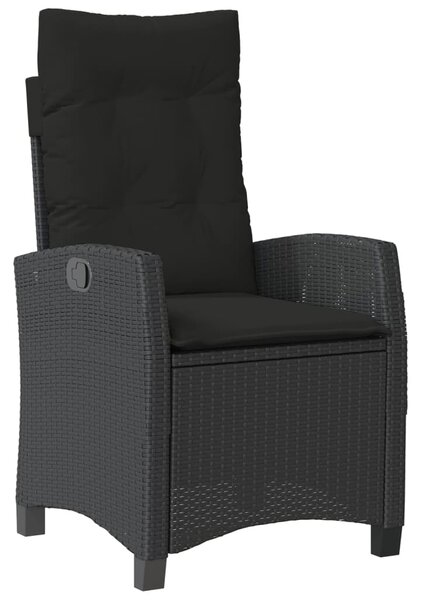 7dílný zahradní jídelní set s poduškami černý polyratan 3212707