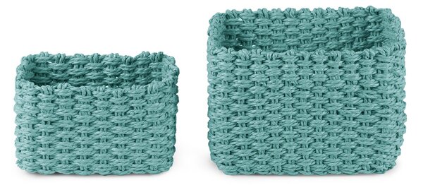 Set pletených košíků Compactor Lisou, 2 dílný - zelený AQUA