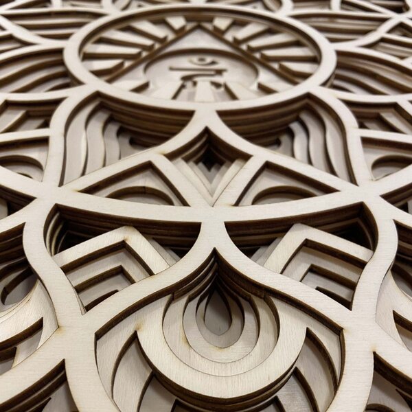 Velký 3D dřevěný obraz na zeď I Mandala komunikace: Rozměr 30 x 30 cm 4244-71785 PR0460