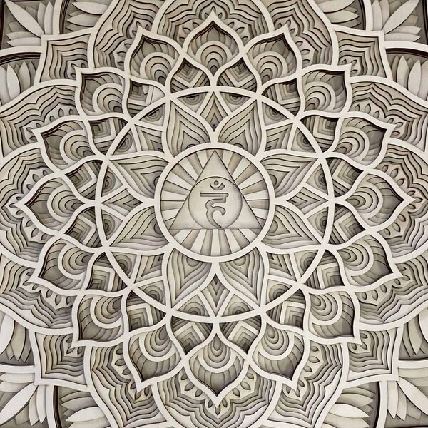 Velký 3D dřevěný obraz na zeď I Mandala komunikace: Rozměr 30 x 30 cm 4244-71785 PR0460