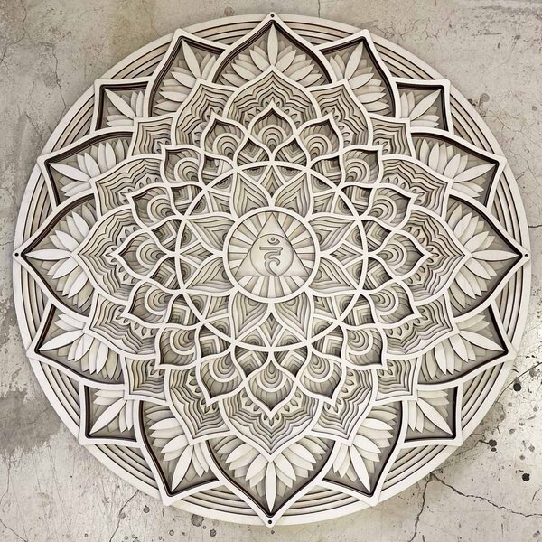Velký 3D dřevěný obraz na zeď I Mandala komunikace: Rozměr 30 x 30 cm 4244-71785 PR0460