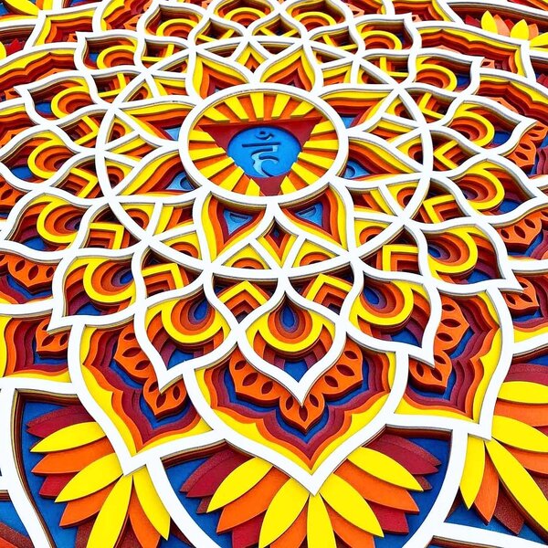 Dřevěná Mandala na zeď s energií feng shui | až 90 cm: Rozměr 30 x 30 cm 4247-72192 PR0460-A