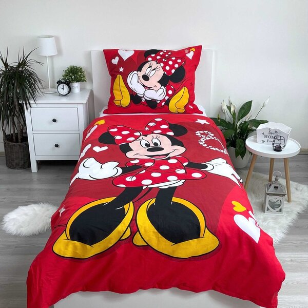 Jerry Fabrics Povlečení Minnie - Minnie - Bows and flowers | 140 x 200 cm / 70 x 90 cm