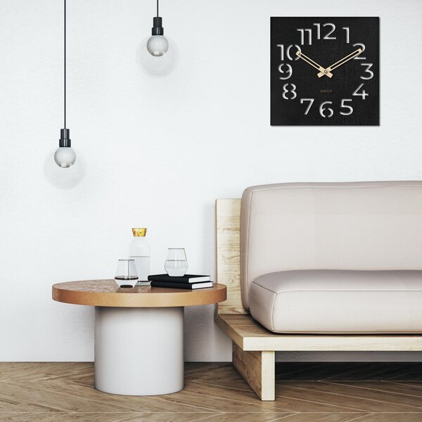 Moderní dřevěné hodiny na zeď s minimalistickým designem | NORK: HDF - Dub 30 cm Světlé 4249-72300 HDFK033