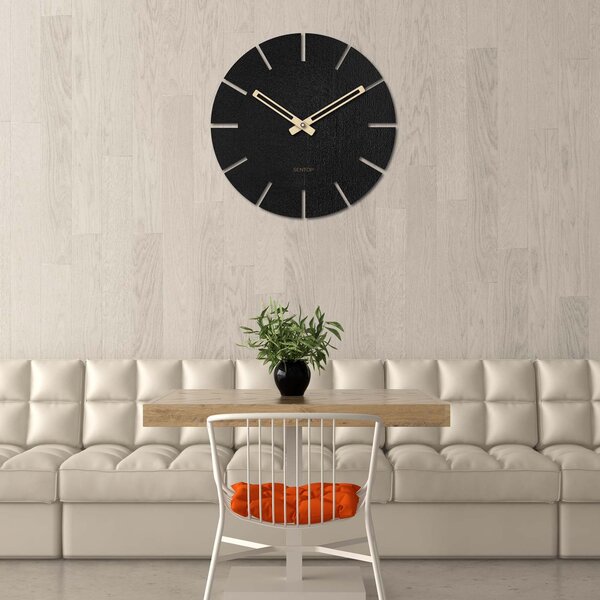 Kulaté hodiny na zeď - Sentop | HDFK034 | dřevěné: HDF - Dub 30 cm Světlé 4250-72336 HDFK034