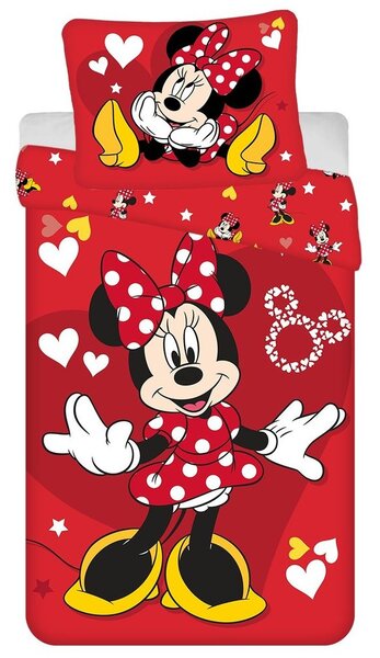 Jerry Fabrics Povlečení Minnie - Minnie - Bows and flowers | 140 x 200 cm / 70 x 90 cm
