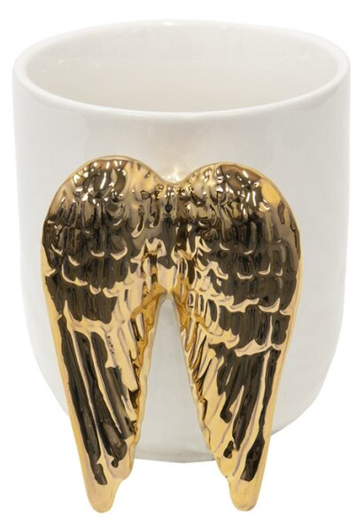 Bílý keramický hrnek se zlatými křídly Wings – 350 ml