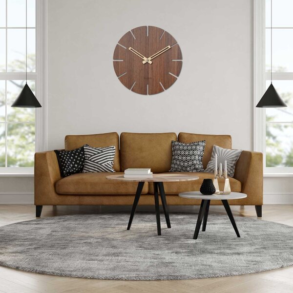 Kulaté hodiny na zeď - Sentop | HDFK034 | dřevěné: HDF - Dub 30 cm Světlé 4250-72336 HDFK034