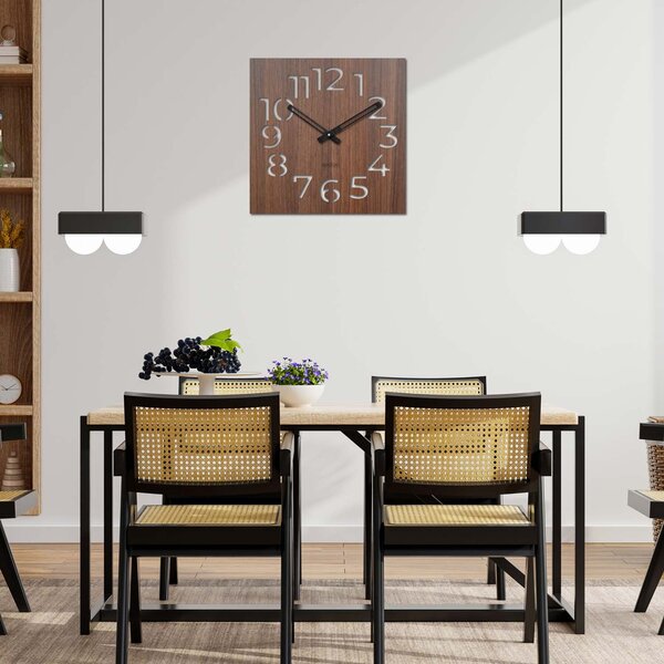 Moderní dřevěné hodiny na zeď s minimalistickým designem | NORK: HDF - Dub 30 cm Světlé 4249-72300 HDFK033